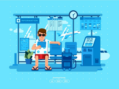 在机场等候的人(Man waiting on airport)