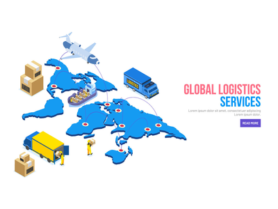 世界地图的 3d 插图(3d illustration of world map)