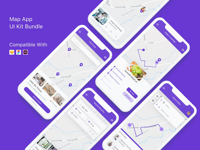 地图应用程序 UI 套件包(Map App UI Kit Bundle)