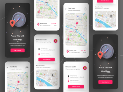 地图导航应用程序 UI 套件(Maps Navigation App UI Kits)