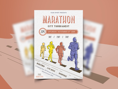 马拉松赛事传单模板-11(Marathon Event Flyer Template-11)