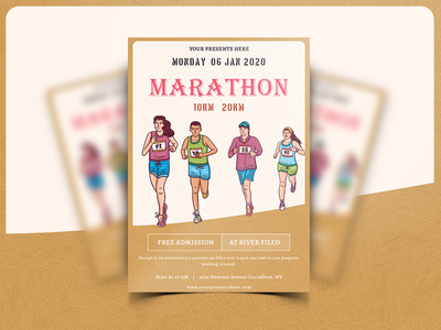 马拉松赛事传单模板-14(Marathon Event Flyer Template-14)