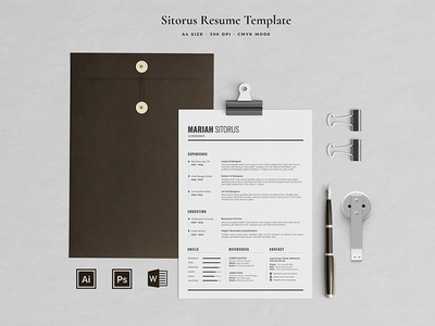 干净的简历模板 Sitorus(Clean Resume Template Sitorus)