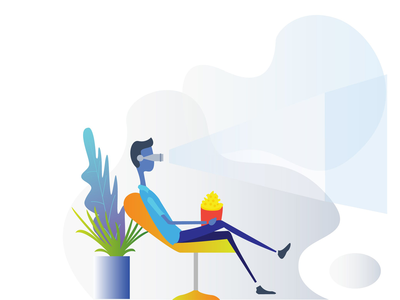 Vr 电影院房间插图(VR Cinema Room Illustration)