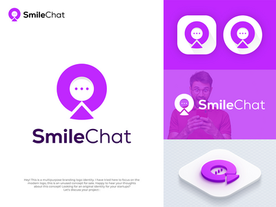 聊天标志设计 - 微笑聊天(Chat Logo Design - Smile Chat)