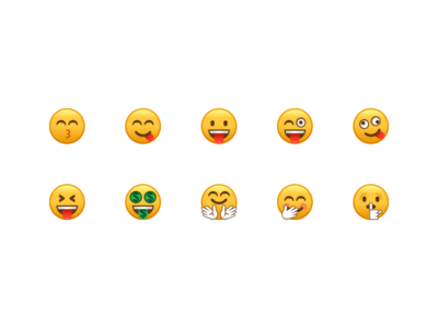 可爱的笑脸表情图释图标集矢量(Cute Smiley Emoji Emoticon Icon Set Vector)