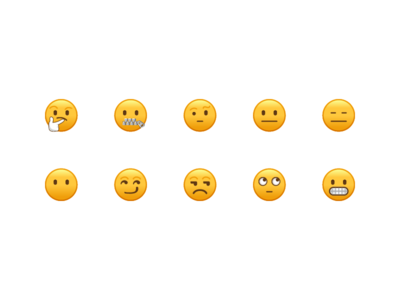 表情图释笑脸图标集矢量(Emoji Emoticon Smiley Icon Set Vector)