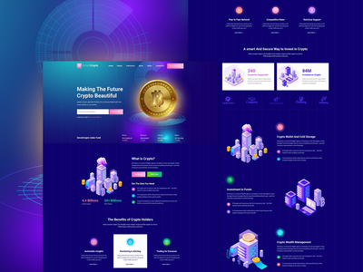 01#SmartCrypto - 多用途Sass登陆PSD模板(01#SmartCrypto - Multi-Purpose Sass landing PSD Template)
