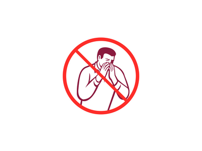 打喷性质或咳嗽到手图标圈(Sneezing or Coughing Into Hand Icon Circle Retro)