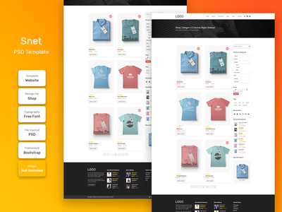 Snet 时尚商店类别页面 PSD 网页模板(Snet Fashion Shop Category Page PSD Web Template)