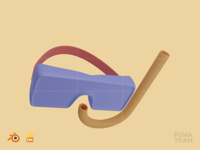 浮潜 - 3D 旅行和假期插图包(Snorkeling - 3D Travel & Holiday Illustration Pack)