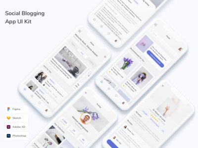 社交博客应用程序 UI 套件(Social Blogging App UI Kit)