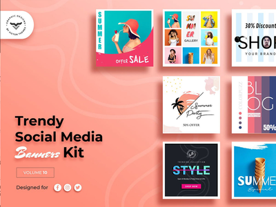 社交媒体横幅包 X(Social Media Banners Pack X)