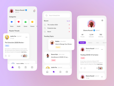 社交媒体 - 线程应用程序设计(Social Media - Thread App Design)