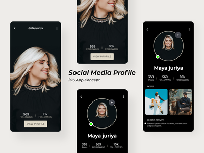 iOS 的社交媒体配置文件概念(Social Media Profile Concept For iOS)
