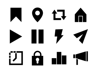 社交媒体 UI 图标集字形 03(Social Media UI Icon Set Glyph 03)