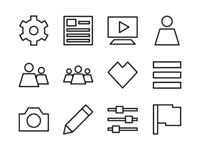 社交媒体 UI 图标集大纲 02(Social Media UI Icon Set Outline 02)