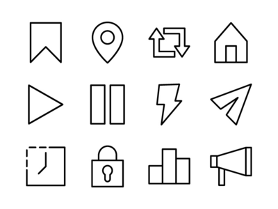 社交媒体 UI 图标集大纲 03(Social Media UI Icon Set Outline 03)