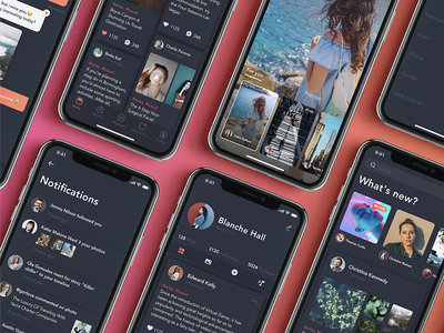 Social Mobile UI Kit_Dark Theme(Social Mobile UI Kit_Dark Theme)