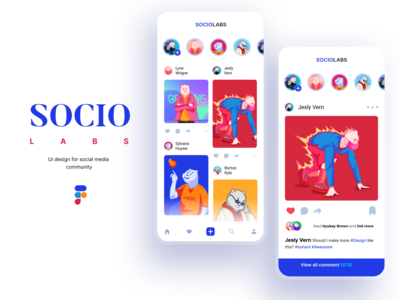 用于移动设备的 Sociolabs 用户界面设计(Sociolabs Ui design for mobile)