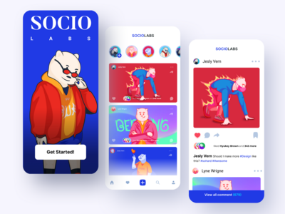 Sociolabs Ui 移动版 V.2 设计(Sociolabs Ui design for mobile V.2)