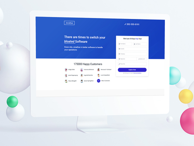软件比较登陆页面PSD模板(Software Comparison Landing Page PSD Template)