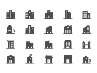 建筑实心图标 1(Building Solid Icon 1)