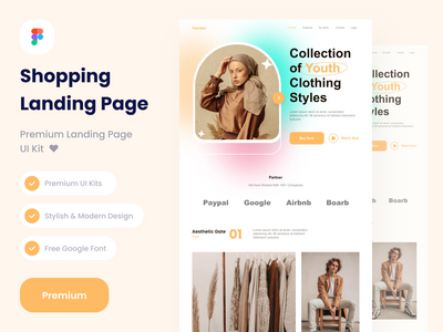 购物登陆页面模板套件高级版(shopping landing page  template kits premium)