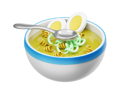 汤 3d 渲染插图(Soup 3D Render Illustration)