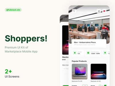 购物者！ Marketplace 移动应用的高级 UI 套件(Shoppers! Premium UI Kit of Marketplace Mobile App)