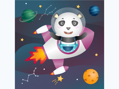 太空星系中的可爱熊猫(a Cute panda in the space galaxy)