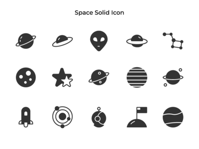 空间实心图标(Space Solid Icon)