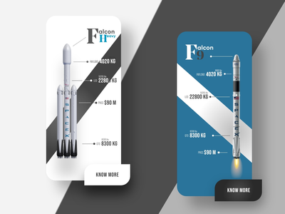 Space X - Rockets Info 移动端 UI 设计(Space X - Rockets Info Mobile UI Design)