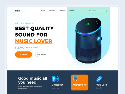 扬声器产品登陆页面概念(Speaker Product Landing Page Concept)