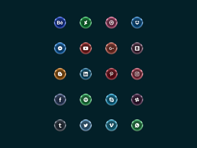 特殊效果社交媒体按钮(Special effect social media buttons)