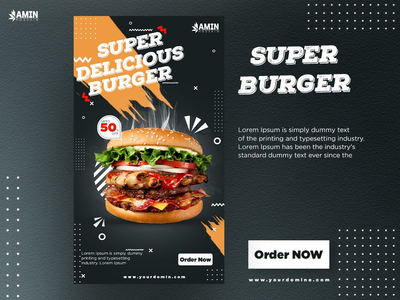 超级汉堡社交横幅设计(Super Burger Socia Banner Design)