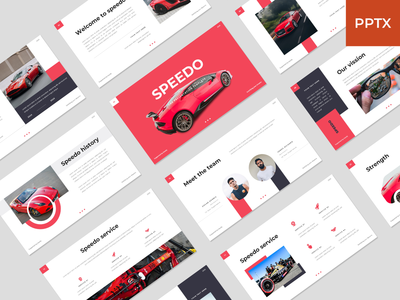 Speedo - 汽车的PowerPoint模板(Speedo - Car PowerPoint Template)