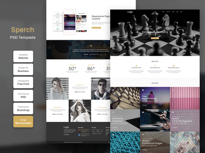 Sperch 商业主页 PSD Web 模板(Sperch Business Homepage PSD Web Template)