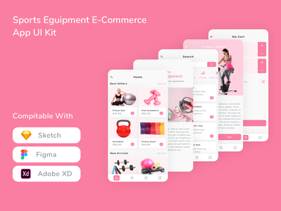 运动装备电商 App UI Kit(Sports Eguipment E-Commerce App UI Kit)