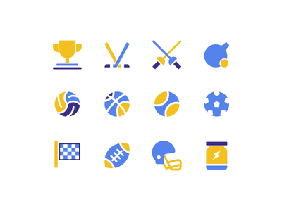 体育图标集矢量隔离(Sports icon set vector isolated)