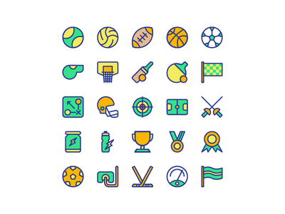 体育图标集矢量(Sports icon set vector)