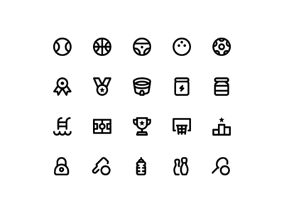 体育图标集矢量(Sports icon set vector)