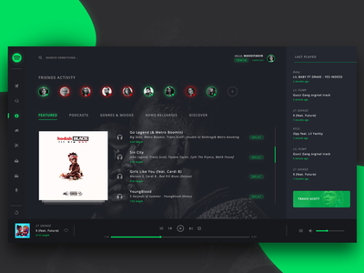 Spotify 重新设计概念(Spotify Redesign Concept)