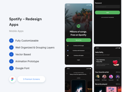 Spotify - 重新设计音乐应用程序(Spotify - Redesign Music Apps)