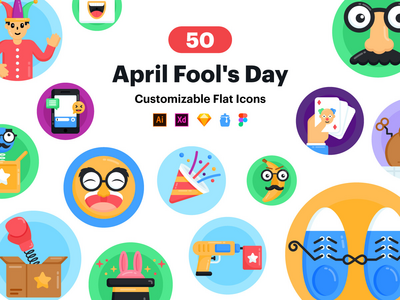 愚人节图标 - 50 个矢量图标(April Fools Icon - 50 Vector Icons)