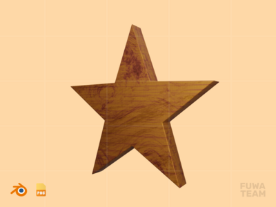 星 - 3D 木制抽象形状(Star - 3D Wooden Abstract Shape)
