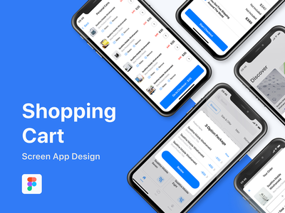 购物车移动应用程序屏幕模板(Shopping Cart Mobile App Screen Template)