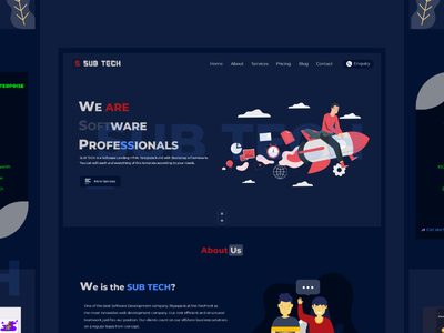启动网站登陆页面概念(Start up Website landing page concept)