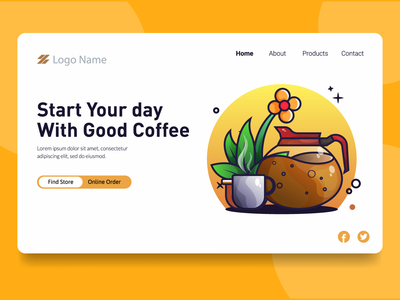 从咖啡概念登陆页面开始您的一天(Start Your Day With Coffee Concept Landing Page)