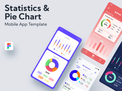 统计和饼图屏幕 - 移动应用程序模板(Statistics and Pie Chart Screen - Mobile App Template)